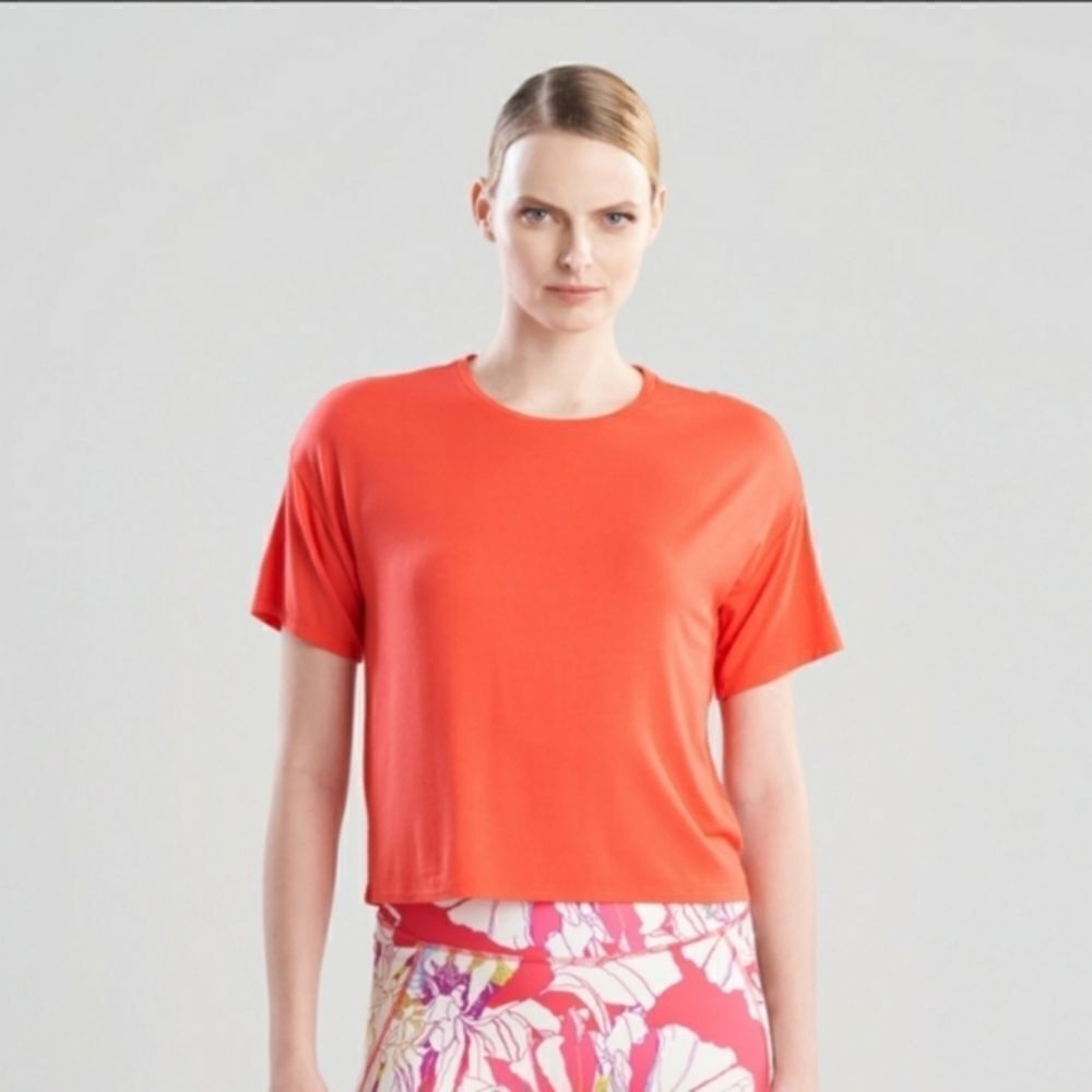 Josie Natori Layering Elements Boxy Tee Sz Med